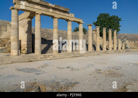 Beeindruckende Tempel Akropolis von Lindos, Rhodos Griechenland Stockfoto