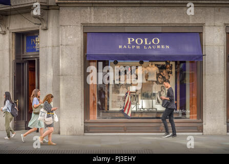 Polo Ralph Lauren, Regent St, London, England, Grossbritannien Stockfoto