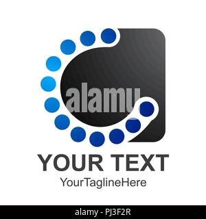 Clevere kreative Punkte Punkt Schreiben C Smart und Idee Logo. Buchstabe C Firmenlogo. C-Logo mit quadratischen Stock Vektor