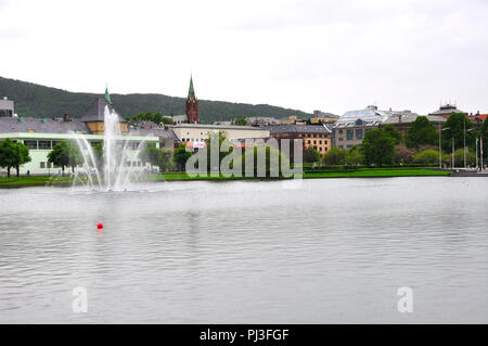 Bergen, Norwegen Juni 7, 2017 Der Aufruf der norwegischen Stadt Bergen in Norwegen Stockfoto