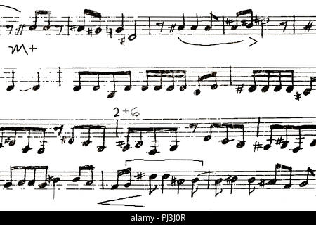 Noten Hintergrund, Hand gezeichnet Noten Stockfoto