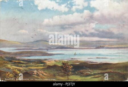 Bantry Bay, wo die Französischen landete 1798 - Abnäher Postkarten. Stockfoto