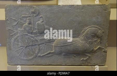 Ax wagen, China, ausgegraben in Taiping, Stadt Pengzhou, Östlichen Han-Dynastie, 25-220 AD, Grab Fliese Stockfoto