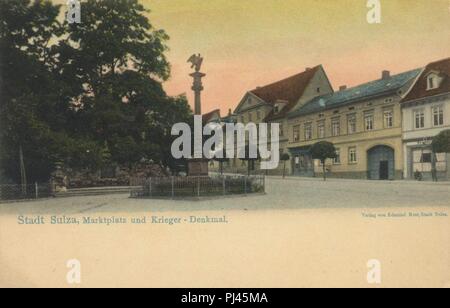 Bad Sulza, Thüringen - Marktplatz und Kriegerdenkmal Stockfoto