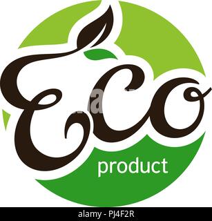 Eco Label, Vector Illustration, Idee für Bauernhof Markt Stock Vektor