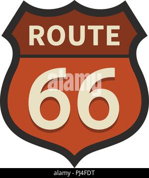 66 Zeichen isoliert auf weißem Route Stock Vektor