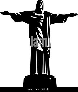 Statue von Christus dem Erlöser. Rio de Janeiro. Brasilien Stock Vektor