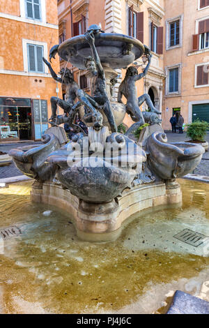 Brunnen der Schildkröten, Fontana delle Tartarughe (1588), Piazza Mattei, Rom, Latium, Italien Stockfoto