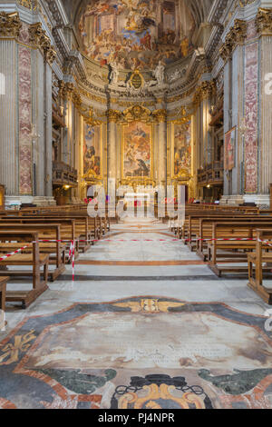 Kirche St. Ignatius von Loyola im Campus Martius Innenraum, Chiesa di Sant'Ignazio di Loyola in Campo Marzio (1650), Rom, Latium, Italien Stockfoto