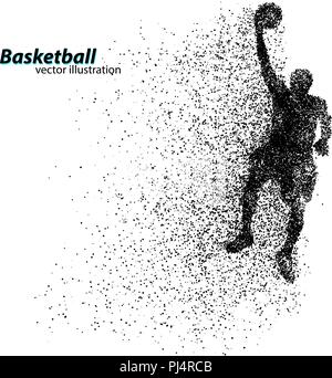 Basketball player von teilchen. Hintergrund und Text auf einem separaten Layer, Farbe kann mit einem Klick geändert werden. Basketball Abstract Stock Vektor