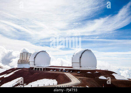 W.M. Keck Observatoriums auf dem Mauna Kea, auf der grossen Insel von Hawaii Stockfoto