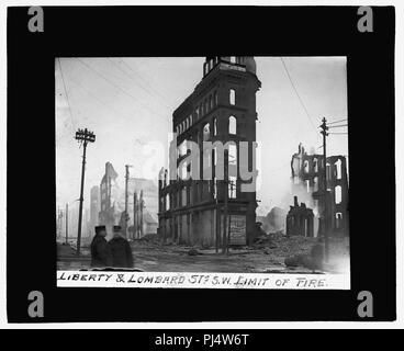 Baltimore Fire, 1904) Liberty and Lombard Sts., S.W. Begrenzung des Feuers Stockfoto
