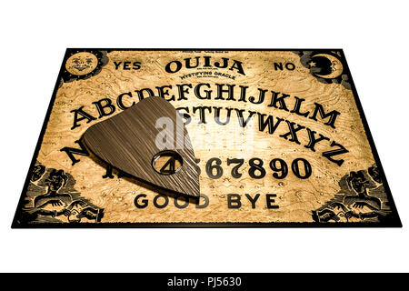 Ouija Brett auf weißem Hintergrund 3 isolierte d Abbildung Stockfoto