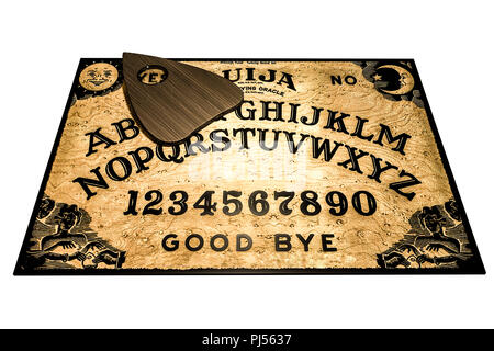 Ouija Brett auf weißem Hintergrund 3 isolierte d Abbildung Stockfoto