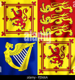 Royal Standard des Vereinigten Königreichs in Schottland. 3D-Darstellung. Stockfoto