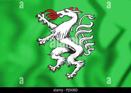 Steirische Banner von Waffen, Österreich. 3D-Darstellung. Stockfoto