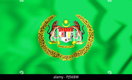 Die Royal Standard des Raja Permaisuri Agong, Malaysia. 3D-Darstellung. Stockfoto