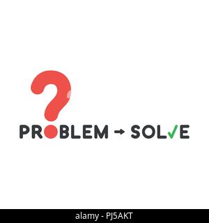 Vector illustration symbol Konzept der Problem Wort mit Keyhole und Wort mit Haken lösen. Stock Vektor