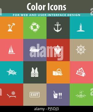 Kreuzfahrt-Icon-set Stock Vektor