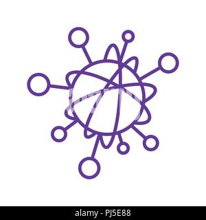 Einfache Linie-Symbol, um das "Internet der Dinge" Konzept zu vertreten. Ein Netzwerk von wie Geräte an das Internet angeschlossen. Auf weissem Hintergrund. Stock Vektor