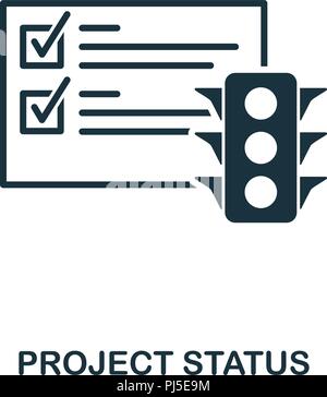 Projekt Status Symbol. Monochrom Design aus der Sammlung. UI. Pixel Perfect einfache Piktogramm Projekt Status Symbol. Web Design, Apps, sof Stock Vektor