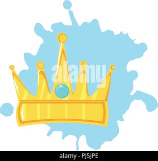 Vector Illustration. Goldene Krone mit Schmuckstein auf der Farbpalette Stock Vektor