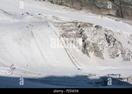 Sommer Skigebiet mittelallalin 3500m ü. M. in Saas Fee, Schweiz Stockfoto