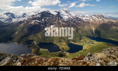 Folkestad Berge als vom Gipfel des Keipen, Volda Norwegen gesehen Stockfoto