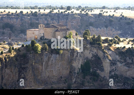 San Frutos Hermitage. Hoces del Duraton Naturpark. Segovia. Castilla y Leon. Spanien Stockfoto