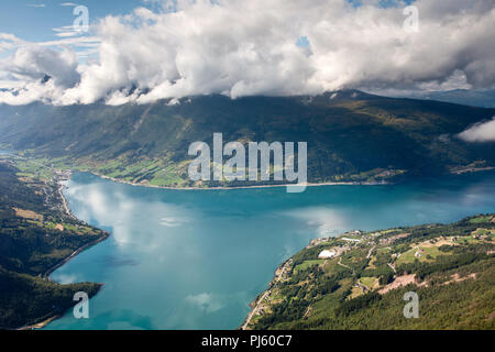 Nordfjord vom Berg Hoven Stockfoto