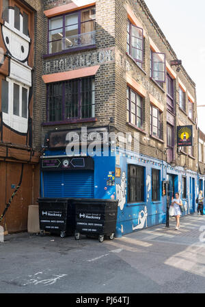 Blick auf Vorhang Straße, Hoxton, London, England, Großbritannien Stockfoto