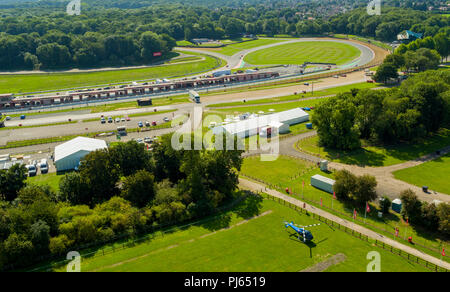 Luftaufnahme von der Rennstrecke Brands Hatch, Kent, Großbritannien Stockfoto