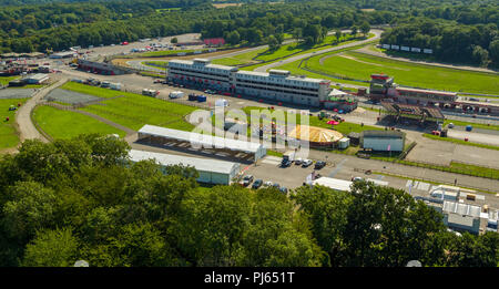 Luftaufnahme von der Rennstrecke Brands Hatch, Kent, Großbritannien Stockfoto