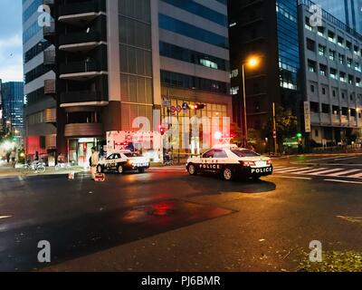 Stadt Osaka, Japan. 4. Sep 2018. Einen allgemeinen Blick auf eine Straße in Osaka nach dem Taifun Jebi vergangen. Quelle: LBA/Alamy leben Nachrichten Stockfoto