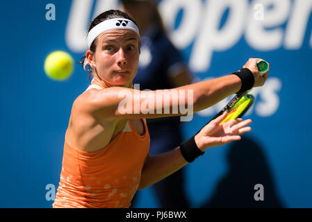 New York, New York, USA. 4. Sep 2018. Anastasija Sevastova Lettlands in Aktion während ihrer Viertelfinale bei den US Open 2018 Grand Slam Tennis Turnier. New York, USA. September 04, 2018. Quelle: AFP 7/ZUMA Draht/Alamy leben Nachrichten Stockfoto