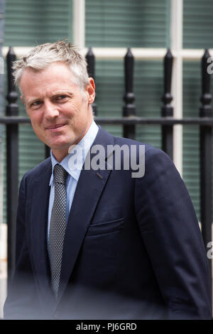 London, Großbritannien. 5. September 2018. Zac Goldsmith, der konservative Abgeordnete für Richmond Park und North Kingston, kommt an 10 Downing Street. Credit: Mark Kerrison/Alamy leben Nachrichten Stockfoto