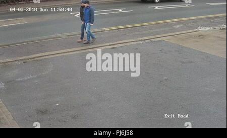 London, Großbritannien. September 5, 2018 - Vereinigtes Königreich (Großbritannien - September 5, 2018. - Großbritannien Anti-Terror-Polizei veroeffentlicht Bilder von zwei Verdächtigen in Verbindung mit Salisbury angreifen. Britische Verfolger benannt die zwei Verdächtigen wie Alexander Petrov und Ruslan Boshirov. Die Polizei sagte, dass Sie in Großbritannien aus Moskau am 2. März angekommen am Londoner Flughafen Gatwick auf einem Aeroflot Flug und Linken am 4. März. Sie waren etwa 40 Jahre alt. Credit: ZUMA Press, Inc./Alamy leben Nachrichten Stockfoto