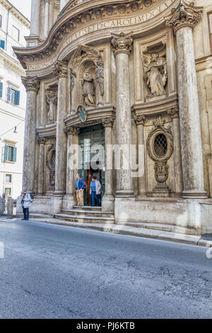 Kirche von Saint Charles an den vier Brunnen (1638), San Carlo alle Quattro Fontane, San Carlino, Rom, Latium, Italien Stockfoto