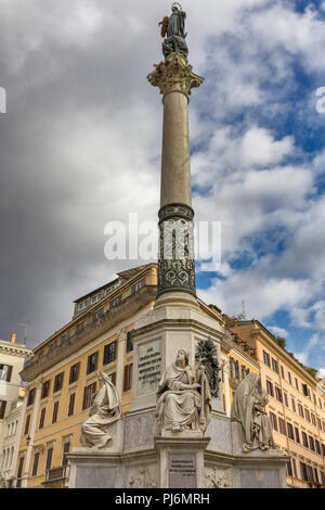 Spalte von der Unbefleckten Empfängnis, Colonna della Immacolata (1857), Piazza di Spagna, Rom, Latium, Italien Stockfoto