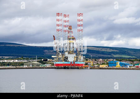 Bohranlage Maersk Reacher günstig bei Invergordon Cromarty Firth Highlands Schottland Großbritannien Stockfoto