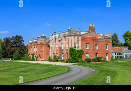 Avington Park, eine Palladianische Villa Landhaus von Parks und Gärten im Avington in der Nähe von Winchester, Hampshire umgeben, Südengland Stockfoto