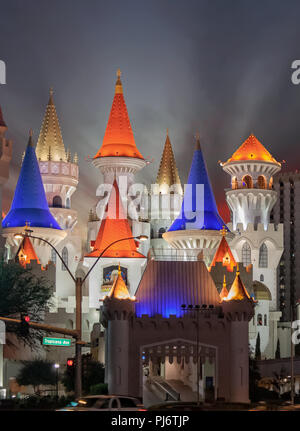 LAS VEGAS, NV - 31. Mai 2009: Excalibur Hotel and Casino Vorderansicht. Stockfoto