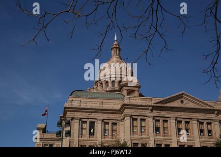 Die Texas Capitol Building und Kuppel mit dem Texas in Austin, Texas. Stockfoto