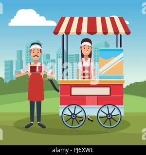 Pop Corn stand Warenkorb Stock Vektor