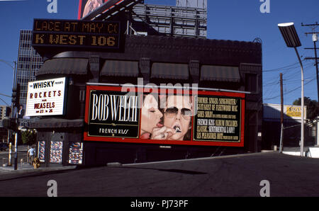 Bob Welch Plakat auf der Seite des Whisky A Go Go Go Go Go Go Go Go Go auf dem Sunset Strip in Los Angeles, CA, etwa 1977 Stockfoto