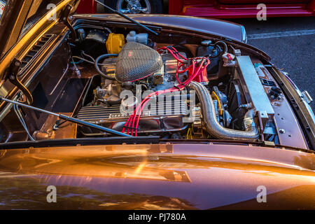 1974 MGB Cabrio bei einem Oldtimertreffen in Amelia Island, Florida. Stockfoto