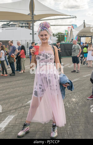 Dun Laoghaire, Irland. 3. August 2018. Menschen Spaß an der BeatYard Festiva Credit: Fabrice Jolivet Stockfoto