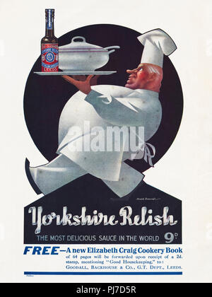 1930er Jahre alten Vintage original advert Werbung Yorkshire sauce Relish in Englisch Magazin ca. 1932 Stockfoto