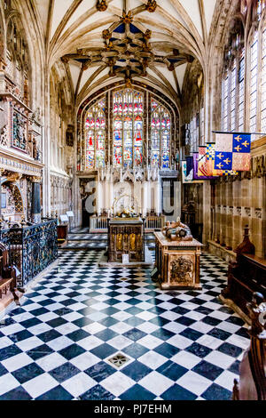 Die Beauchamp Kapelle erbaut zwischen 1442-46 in St Mary's Church, Warwick, einer Stadt am Fluss Avon, in der englischen Region West Midlands Stockfoto