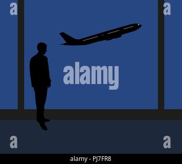 Mann am Flughafen Stock Vektor